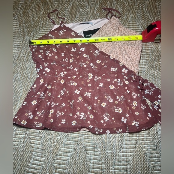 Anthropologie Paper Crane Junior's Double Print Faux Wrap Peplum Top,Size M,NWT - Picture 9 of 10